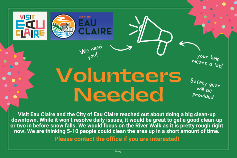 Visit Eau Claire & The City of Eau Claire looking for volunteers